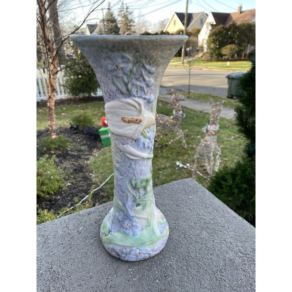 Weller Silvertone Lilly Vase 15”